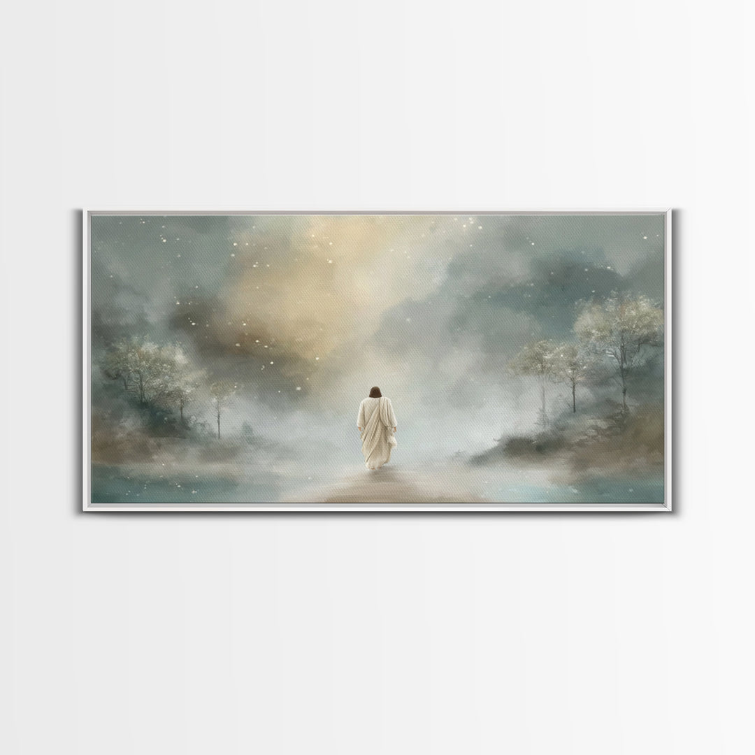 Sacred Horizon, Framed Canvas Print, Jesus Art Print, Christian Wall Art, Modern Christian Art, Christian Christmas Art, Christian Art Canv