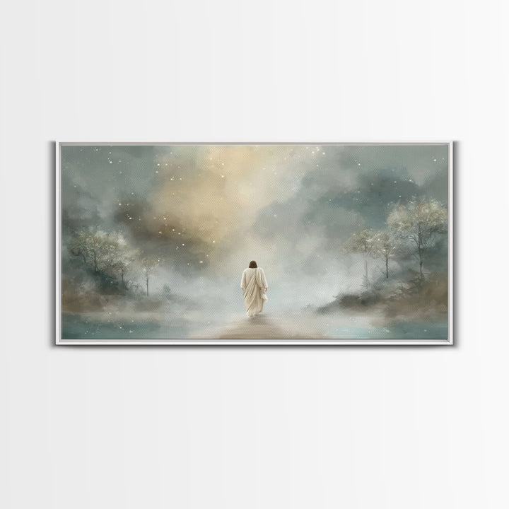 Sacred Horizon, Framed Canvas Print, Jesus Art Print, Christian Wall Art, Modern Christian Art, Christian Christmas Art, Christian Art Canv