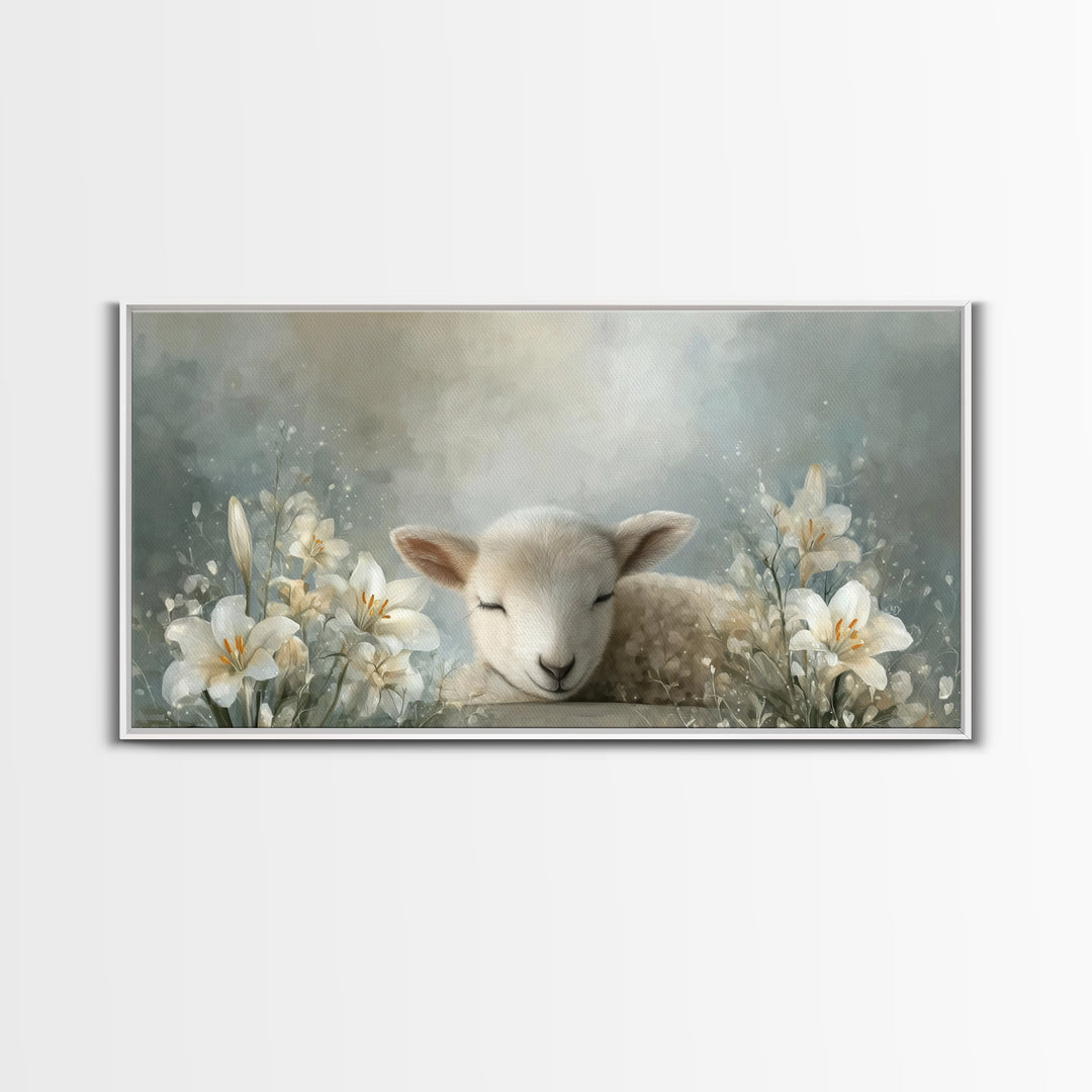 Heaven’s Innocence – Framed Canvas Print – Christian Wall Art – Christian Art Print – Christian Art Canvas – Modern Christian Art – Christi