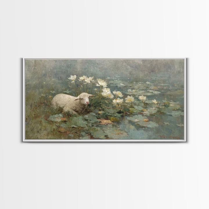Pasture Of Hope – Framed Canvas Print – Christian Art Canvas – Christian Art Print – Christian Wall Art – Subtle Christian Art – Christian
