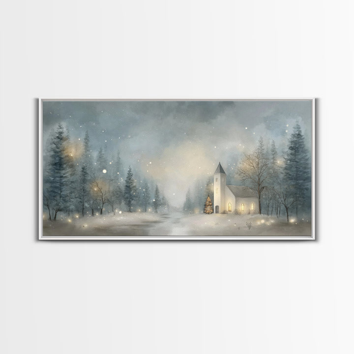 Winter Sanctuary – Framed Canvas Print – Christmas Art – Christian Wall Art – Christmas Canvas Wall Art – Framed Christmas Art – Christian