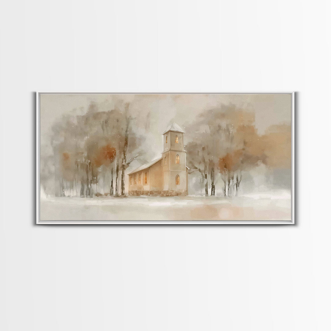 Holy Twilight – Framed Canvas Print – Christian Wall Art – Christmas Art Prints – Christian Art Canvas – Moody Christmas Art – Christian Ch