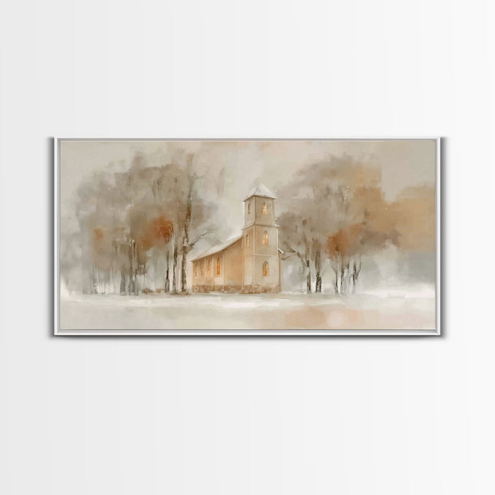 Holy Twilight – Framed Canvas Print – Christian Wall Art – Christmas Art Prints – Christian Art Canvas – Moody Christmas Art – Christian Ch