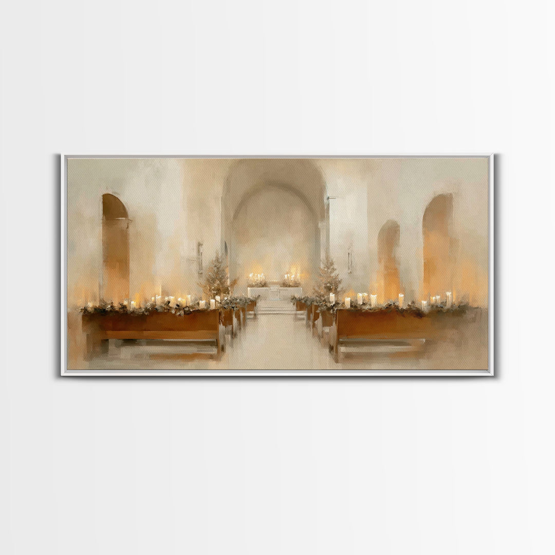 Quiet Sanctuary Peace – Framed Canvas Print – Christian Art – Minimalist Christian Art – Christmas Art Prints – Christian Decorations – Mod