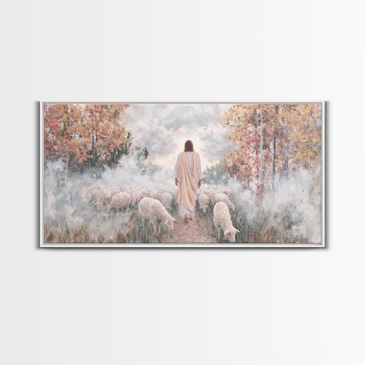 The Good Shepherd – Framed Canvas Print – Jesus Painting – Christian Wall Art – Christian Art Canvas – Christian Art Print – Christian Gift