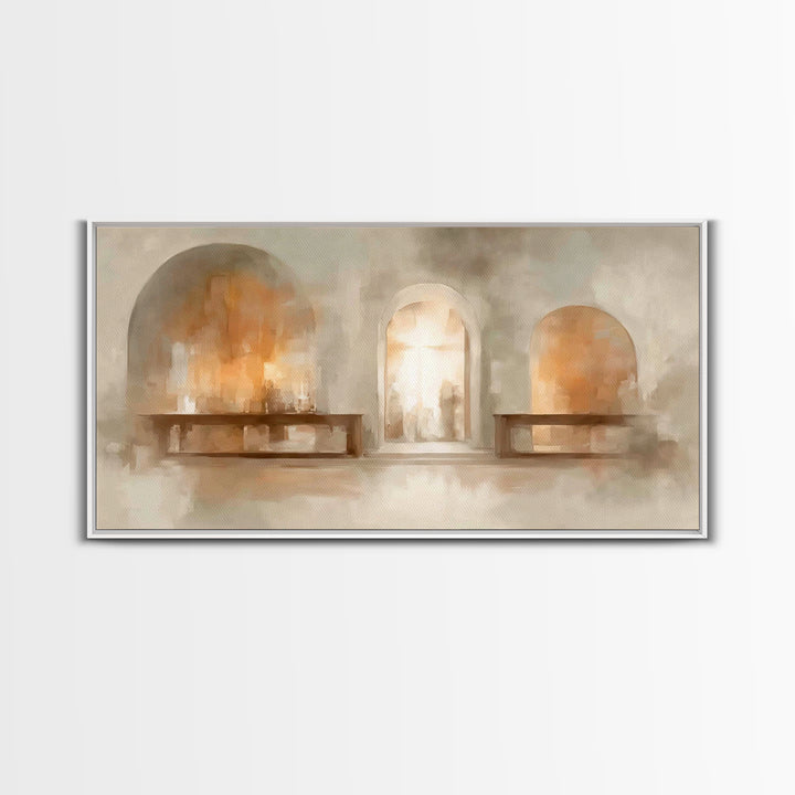 Sanctuary Glow – Framed Canvas Print – Christian Art – Christian Art Painting – Minimalist Christian Art – Christian Wall Art – Christian G