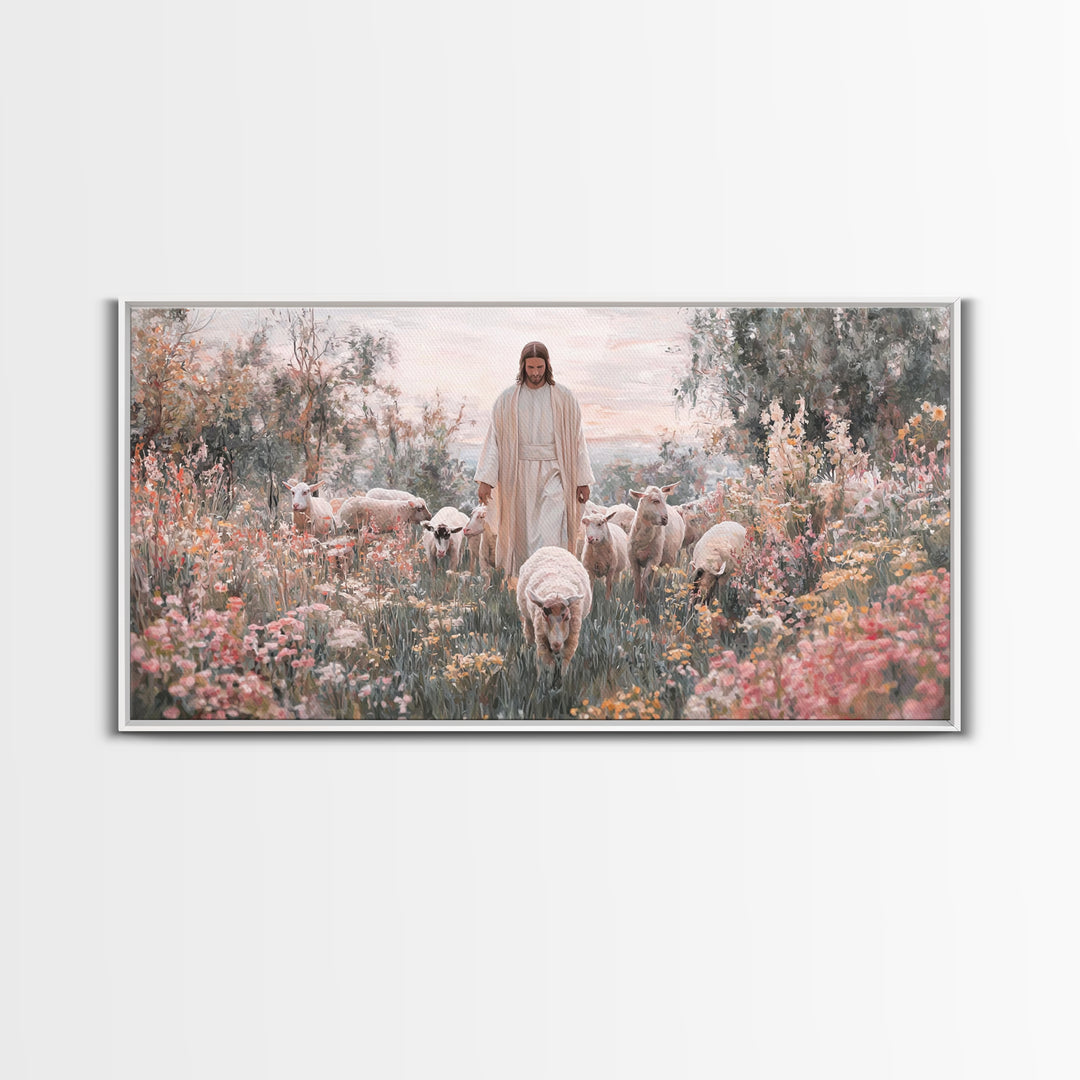 Grace In Bloom | Framed Canvas Print | Christian Wall Art | Jesus Painting | Christian Art Print | Modern Christian Art | Christian Gift Id