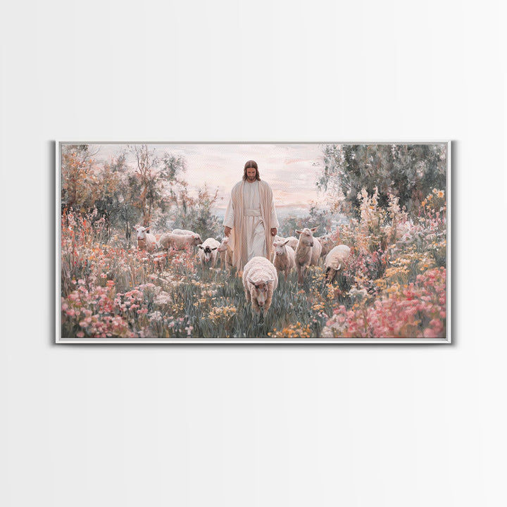 Grace In Bloom | Framed Canvas Print | Christian Wall Art | Jesus Painting | Christian Art Print | Modern Christian Art | Christian Gift Id