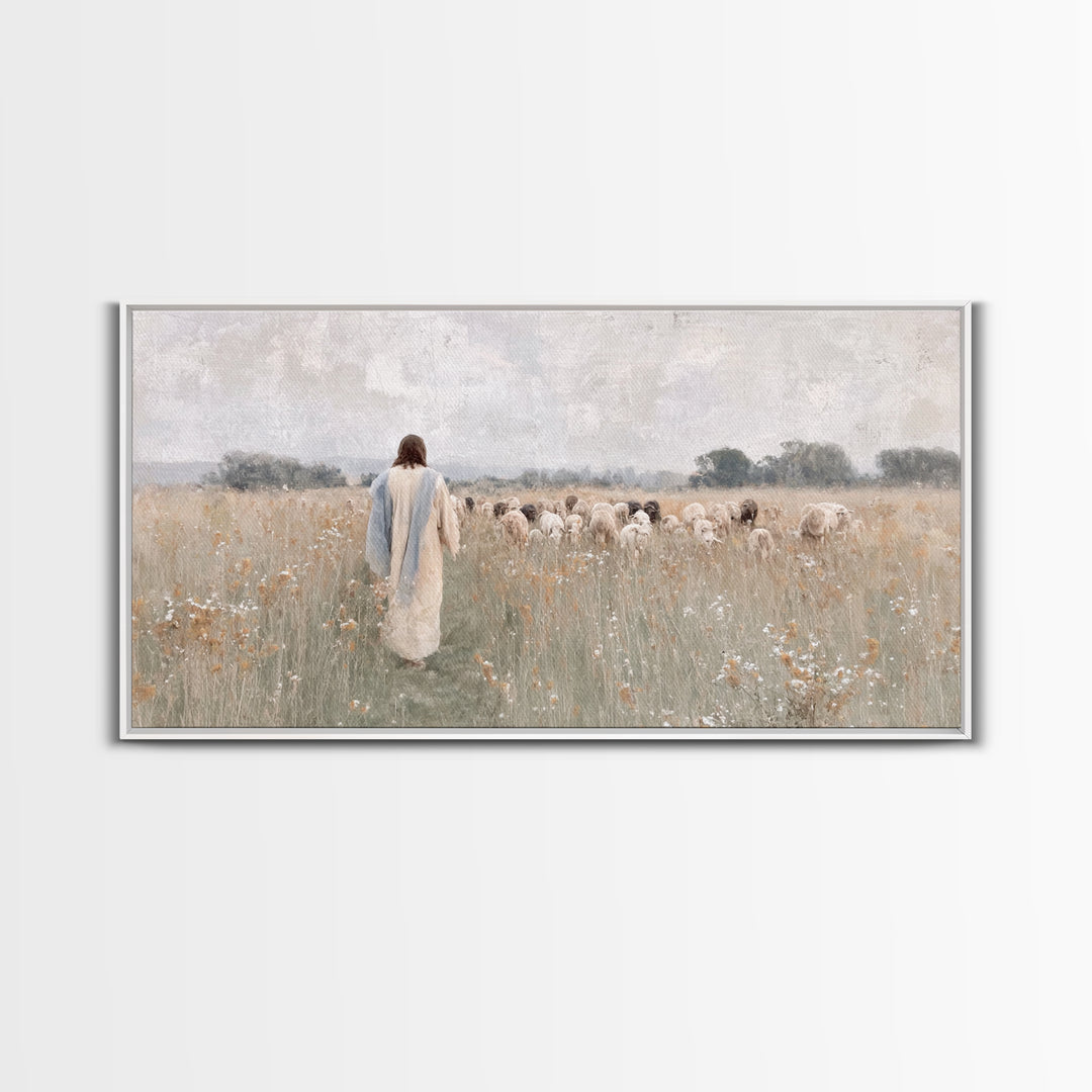 Field Of Mercy | Framed Canvas Print | Christian Art Canvas | Jesus Painting | Christian Wall Art | Modern Christian Painting | Christian D
