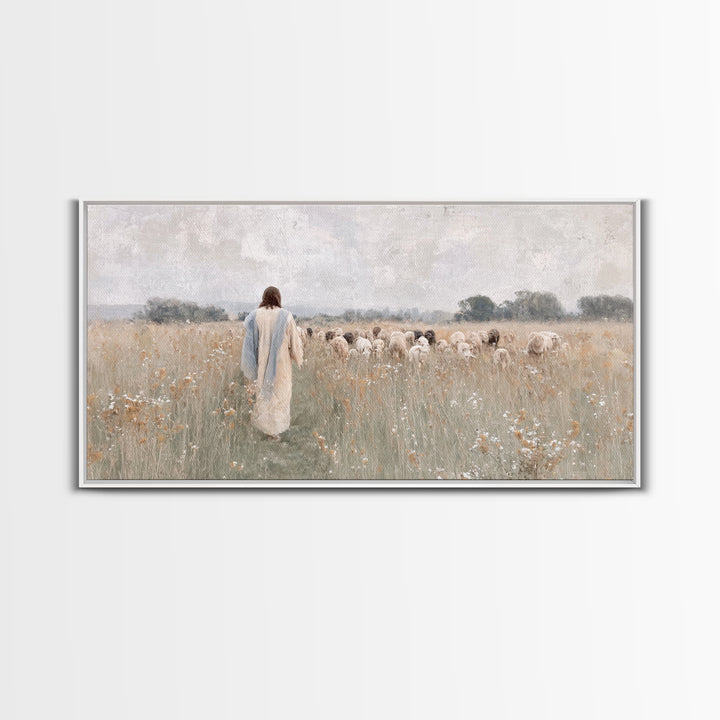 Field Of Mercy | Framed Canvas Print | Christian Art Canvas | Jesus Painting | Christian Wall Art | Modern Christian Painting | Christian D