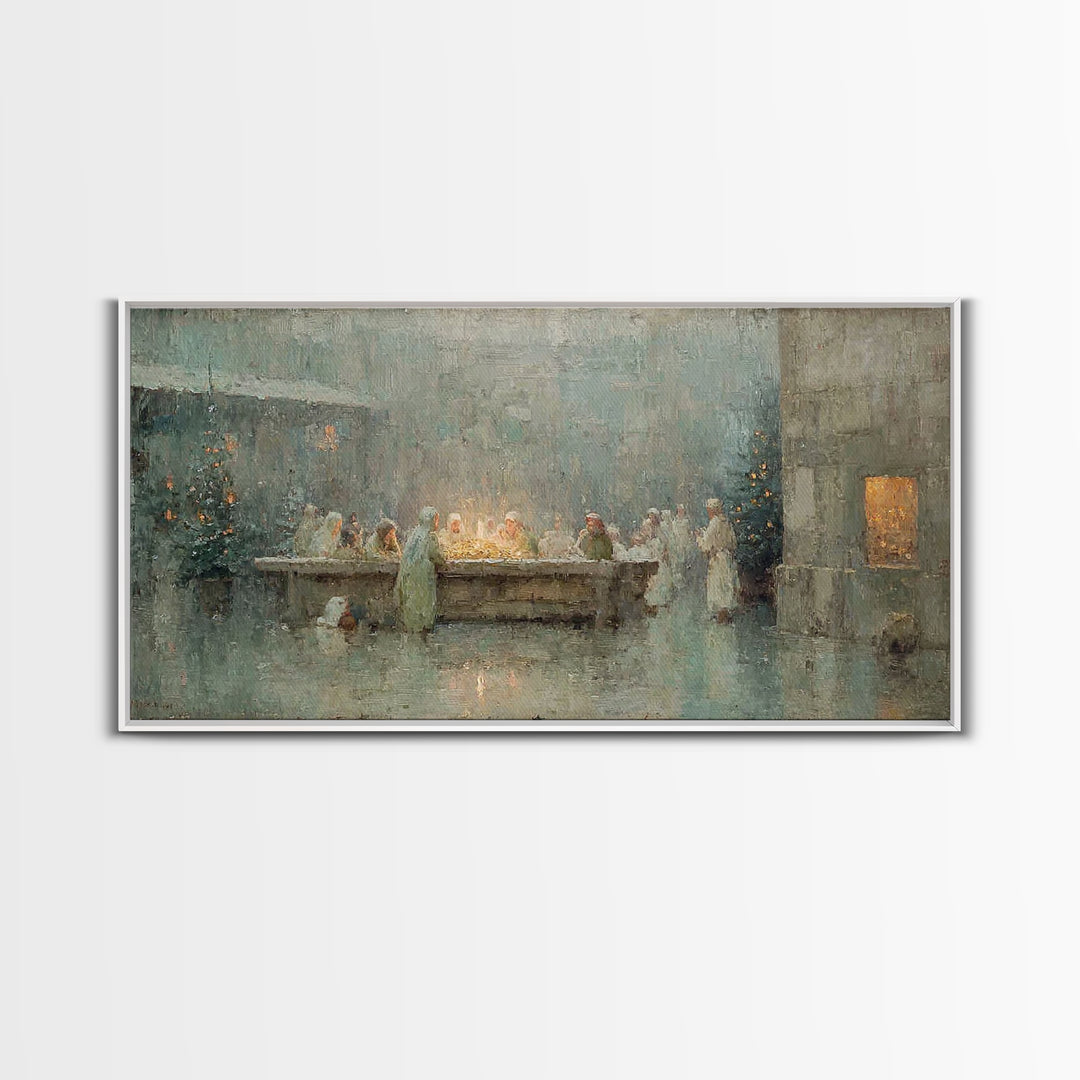 Silent Bethlehem | Framed Canvas Print | Christian Wall Art | Christian Art Canvas | Jesus Painting | Christmas Art | Christian Decor