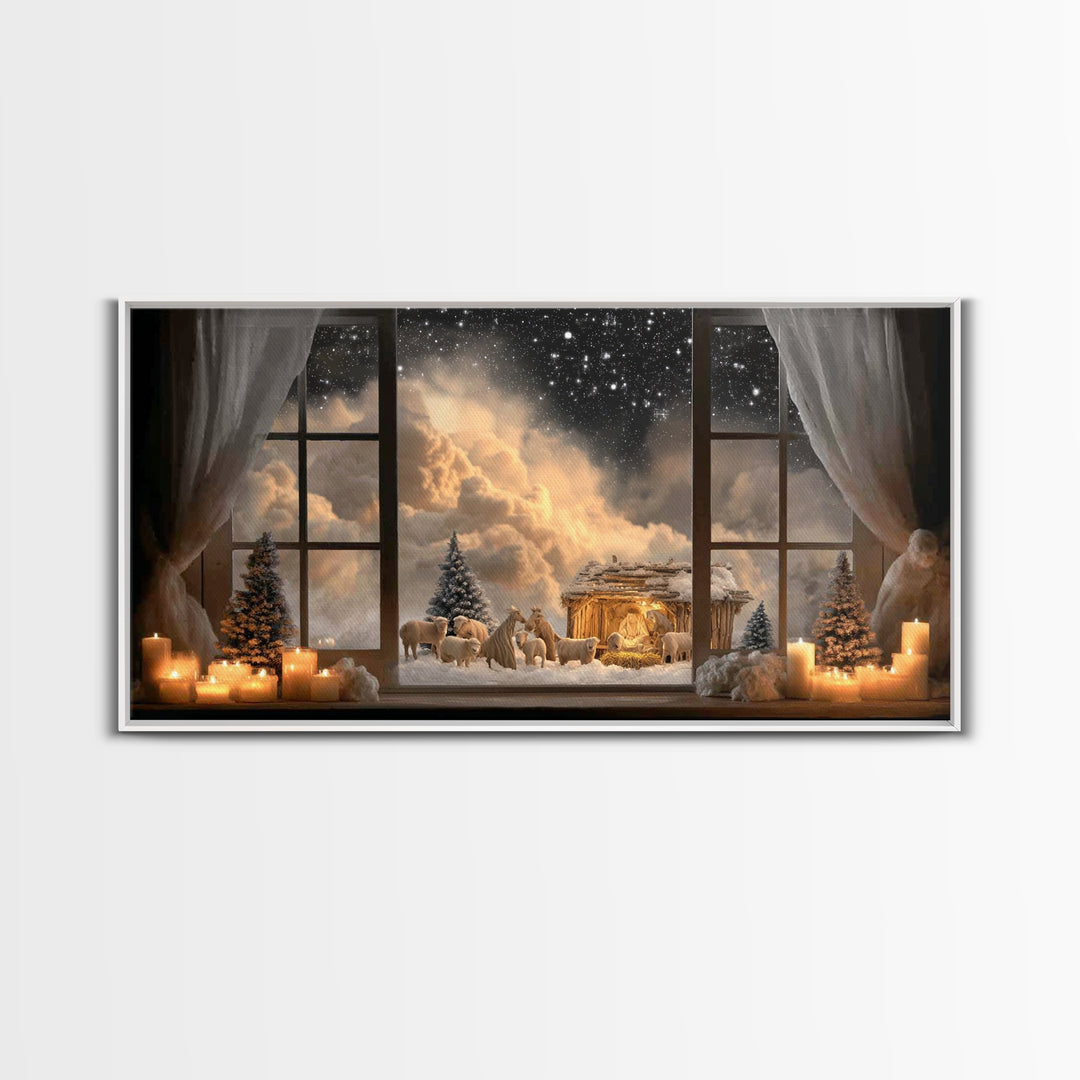Star of Mercy | Framed Canvas Print | Christian Art Canvas | Jesus Painting | Christian Wall Art | Christmas Art | Christian Decor