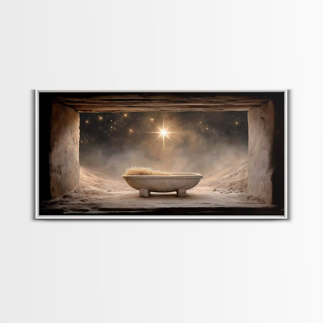 Heavenly Dawn | Framed Canvas Print | Jesus Painting | Christian Wall Art | Christian Christmas Art | Christian Art Canvas | Christian Deco