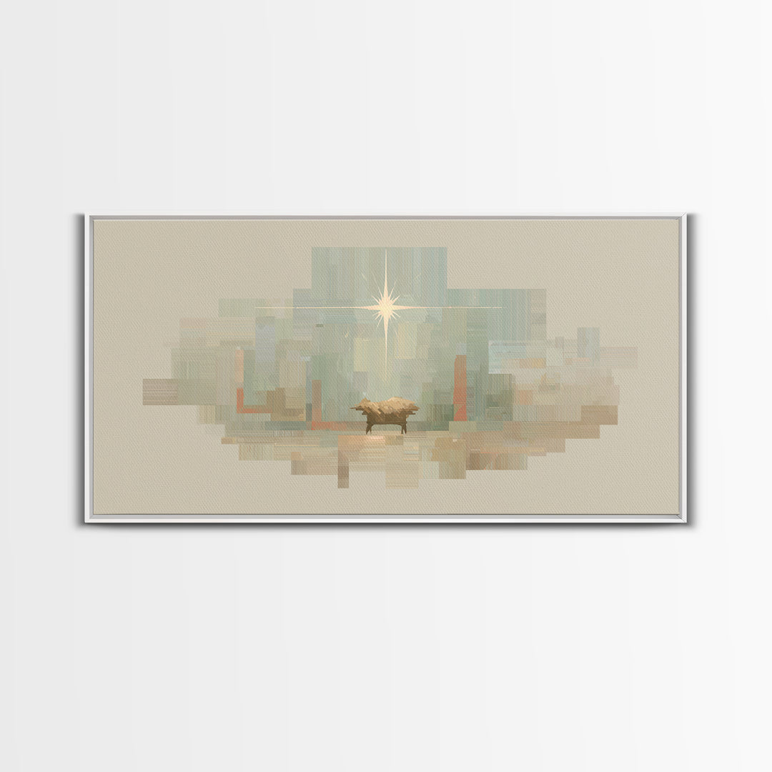 Sacred Night | Framed Canvas Print | Christian Art Canvas | Christian Wall Art | Christmas Art | Christian Decor | Jesus Painting