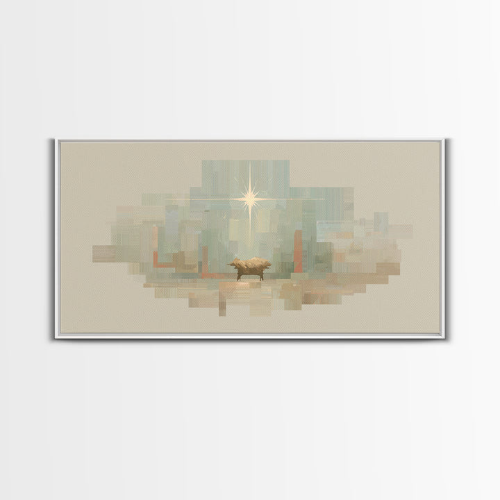 Sacred Night | Framed Canvas Print | Christian Art Canvas | Christian Wall Art | Christmas Art | Christian Decor | Jesus Painting