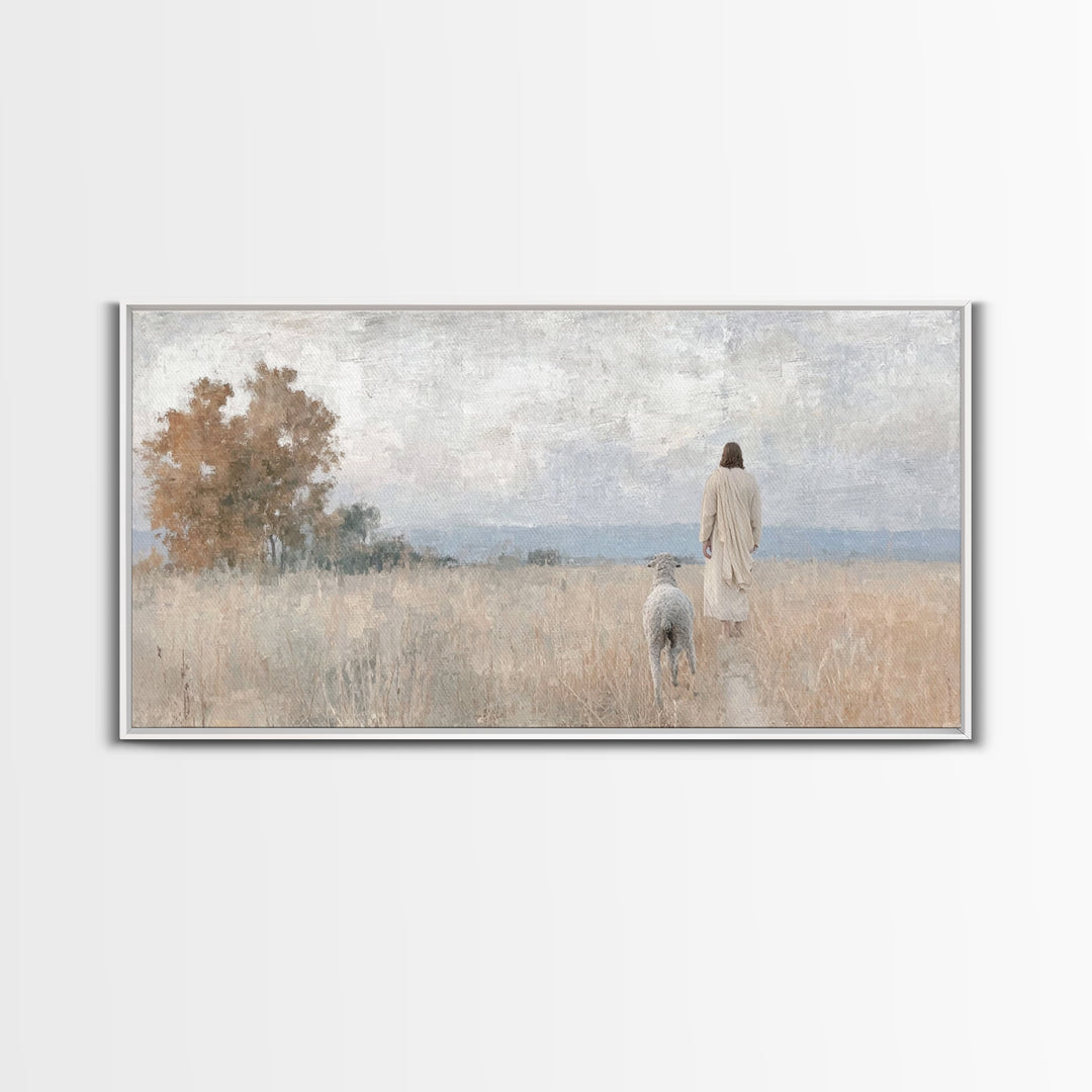 Pastoral Grace – Framed Canvas Print – Christian Wall Art – Jesus Painting – Christian Art Canvas – Christian Christmas Art – Art Print