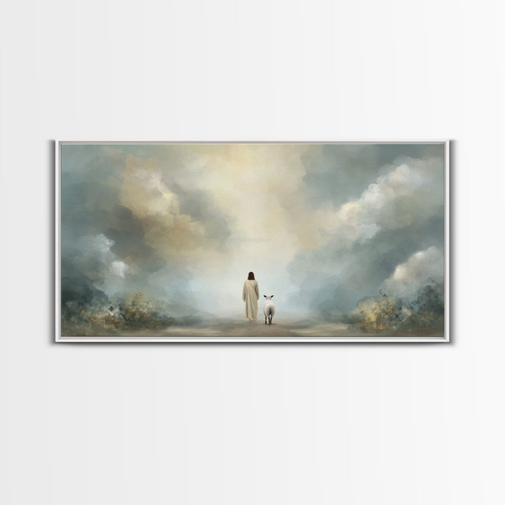 Heavenly Path – Framed Canvas Print – Christian Art Canvas – Jesus Painting – Christian Wall Art – Christian Christmas Art – Faith Decor –