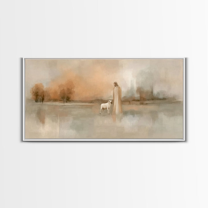 Soft Morning Light | Framed Canvas Print | Christian Art Print | Christian Wall Art | Jesus Painting | Christian Christmas Art | Christian