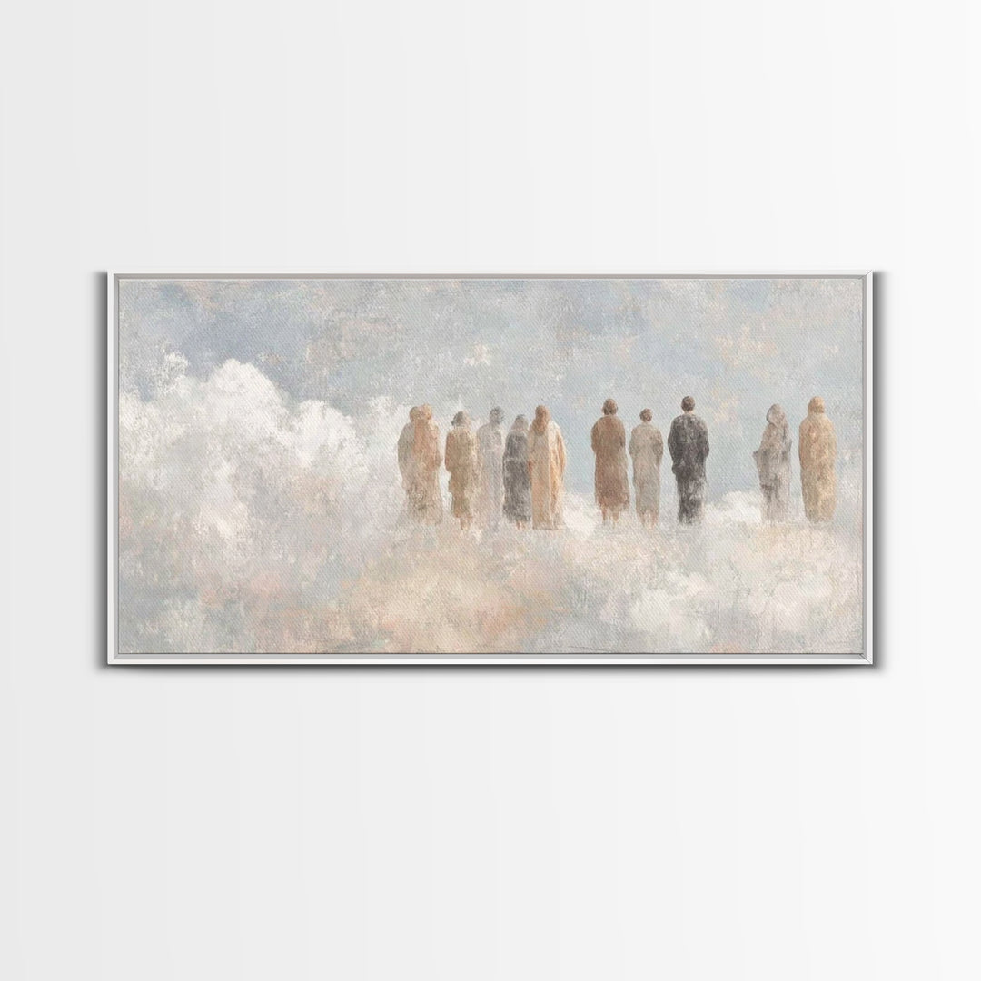 Cloudborne Witnesses, Framed Canvas Print, Christian Art Canvas, Christian Wall Art, Christian Art, Christian Painting, Subtle Christian Ar