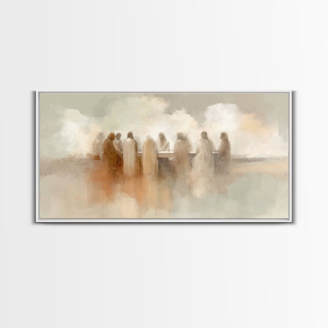 Sacred Table Harmony – Framed Canvas Print – Christian Art Canvas – Christian Wall Art – Christian Art – Modern Christian Painting – Christ