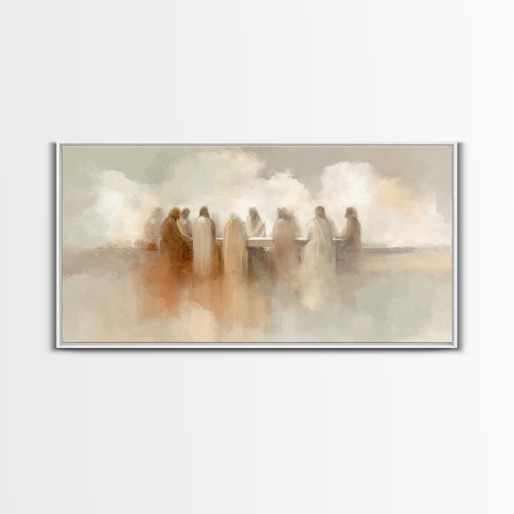 Sacred Table Harmony – Framed Canvas Print – Christian Art Canvas – Christian Wall Art – Christian Art – Modern Christian Painting – Christ