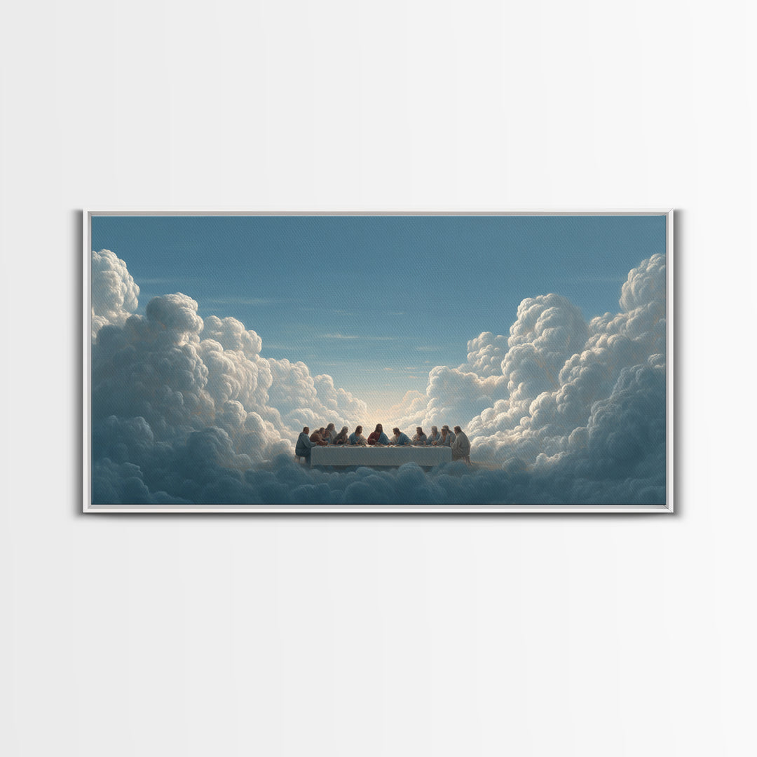 Celestial Banquet Rise – Framed Canvas Print – Christian Art – Christian Wall Art – Christian Art Canvas – Jesus Painting – Christian Gift