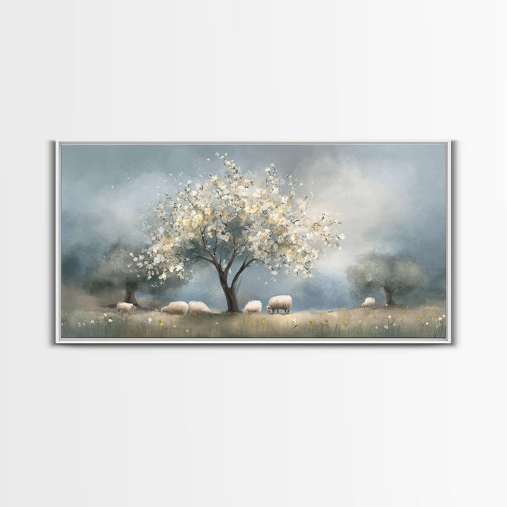 Graceful Spring Field | Framed Canvas Print | Christian Wall Art | Christian Art Canvas | Christian Painting | Christmas Art | Christian Gi