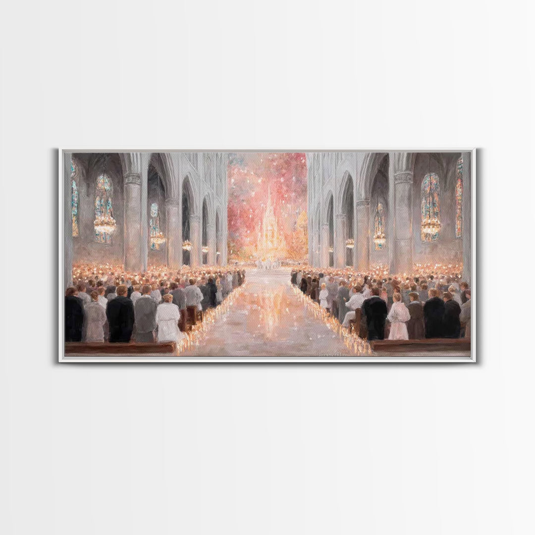 Advent Gathering Glow – Framed Canvas Print – Christian Art Canvas – Christian Christmas Art – Christmas Art Work – Christian Wall Art – Ch