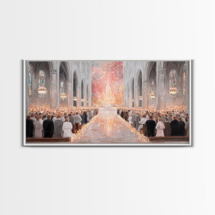 Advent Gathering Glow – Framed Canvas Print – Christian Art Canvas – Christian Christmas Art – Christmas Art Work – Christian Wall Art – Ch