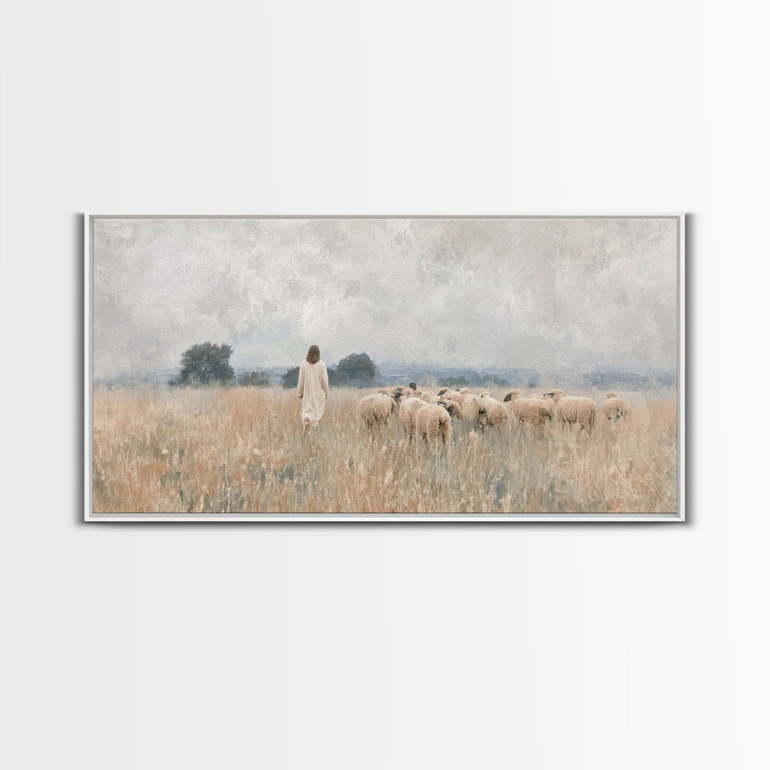 Quiet Field Grace – Framed Canvas Print – Christian Art Canvas – Christian Christmas Art – Christian Wall Art – Christmas Art – Jesus Paint