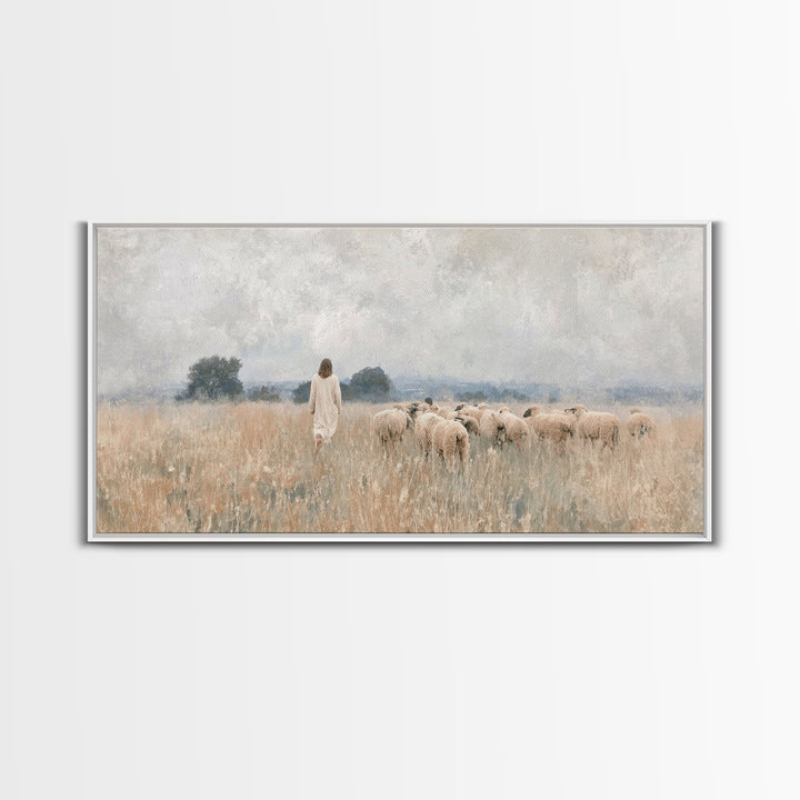 Quiet Field Grace – Framed Canvas Print – Christian Art Canvas – Christian Christmas Art – Christian Wall Art – Christmas Art – Jesus Paint