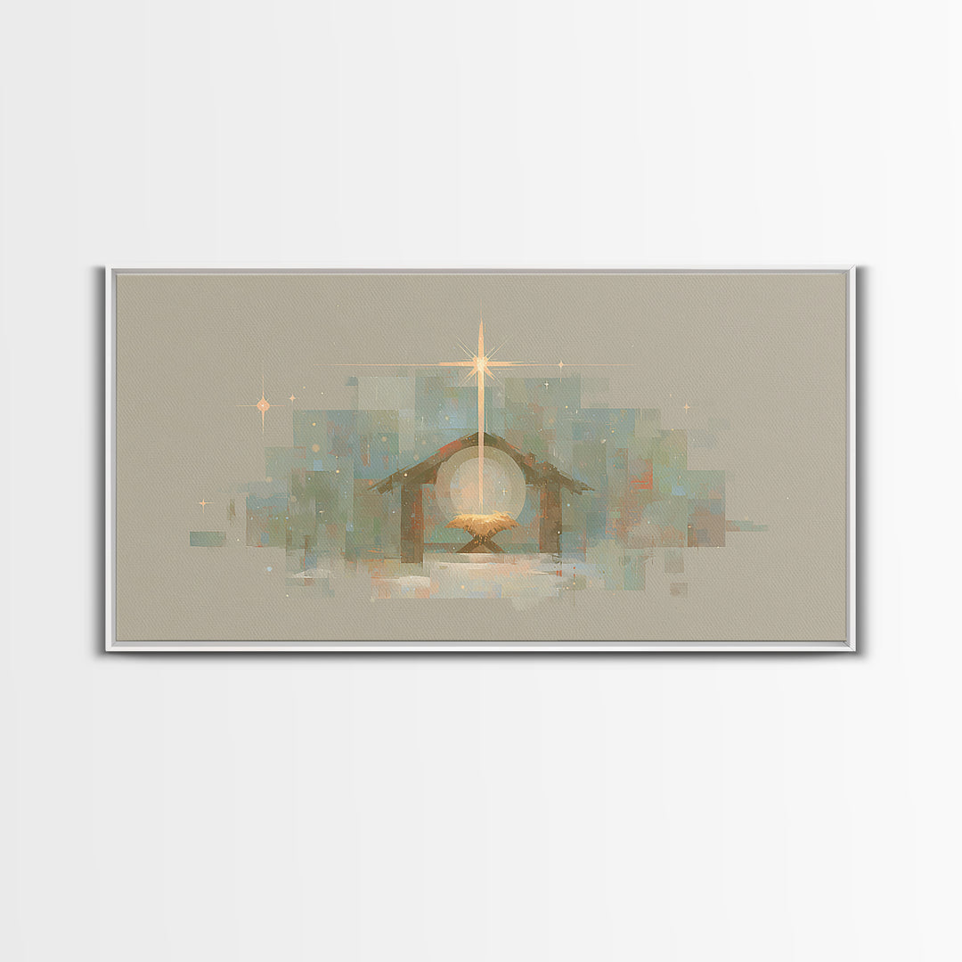 Holy Night Star – Framed Canvas Print, Christian Christmas Art, Christian Art, Christmas Art Work, Christian Wall Art, Jesus Christmas Art