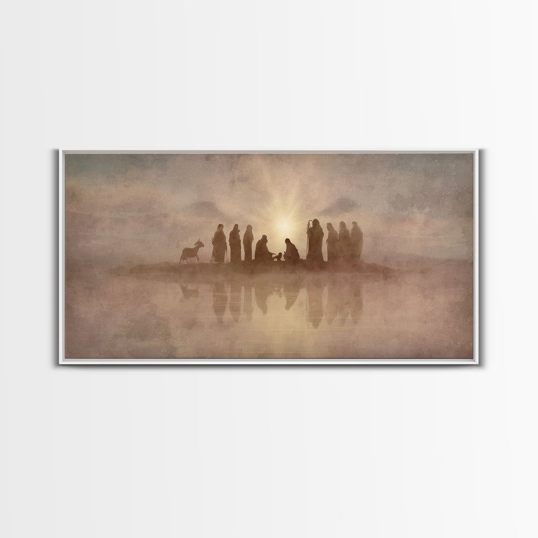 Sacred Gathering – Framed Canvas Print – Christian Paintings – Christian Wall Art – Minimalist Christian Art – Christian Art Canvas – Chris