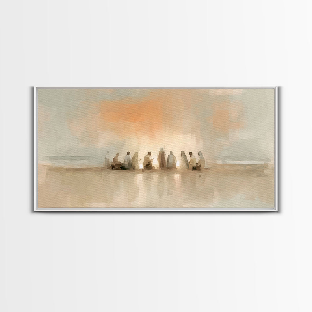 Silent Nativity – Framed Canvas Print – Christian Art Print – Christian Wall Art – Christian Art Canvas – Jesus Painting – Christmas Art Wo