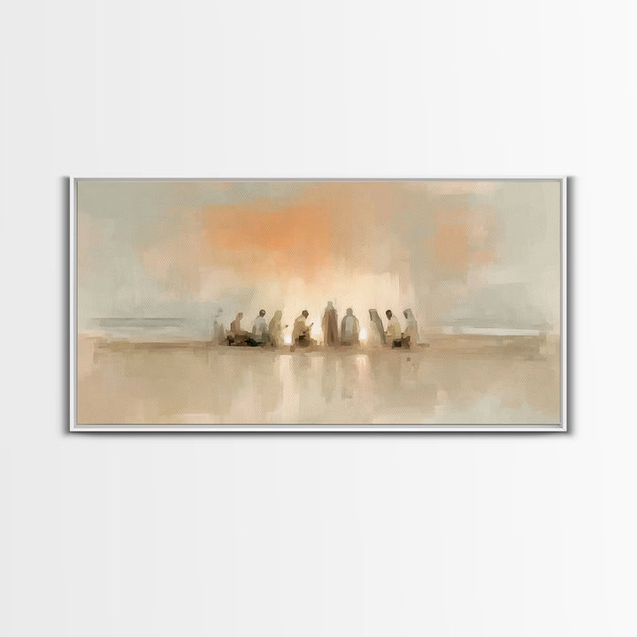 Silent Nativity – Framed Canvas Print – Christian Art Print – Christian Wall Art – Christian Art Canvas – Jesus Painting – Christmas Art Wo