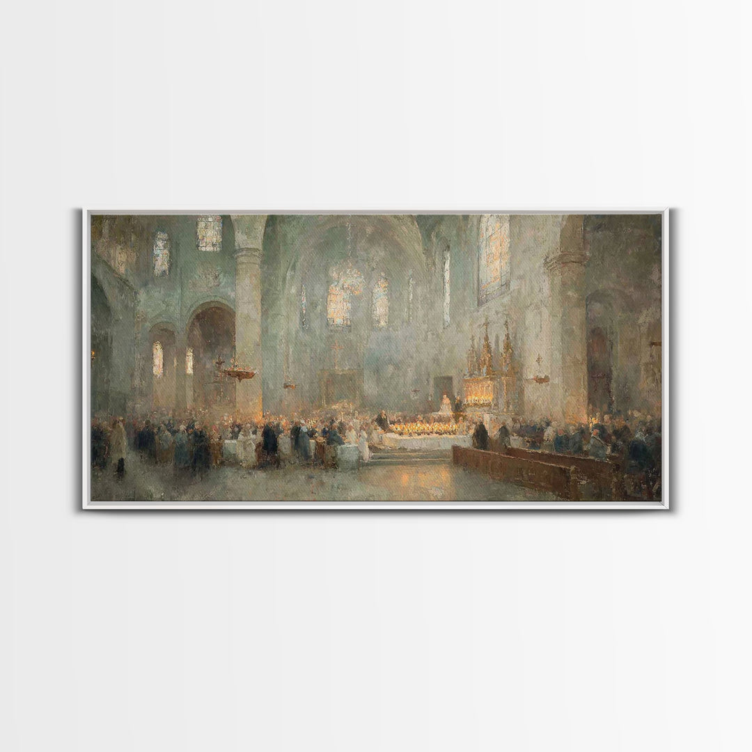 Gathered In Light – Framed Canvas Print – Christmas Wall Art – Christian Art – Christian Art Canvas – Christian Christmas Decorations – Vin