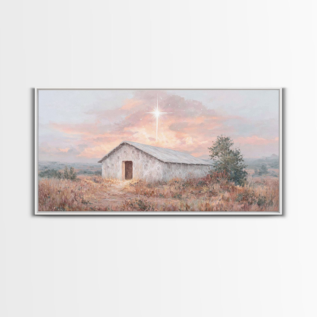 Guiding Star – Framed Canvas Print – Christian Art Canvas – Christian Christmas Art – Christian Wall Art – Christmas Art Prints – Jesus Art