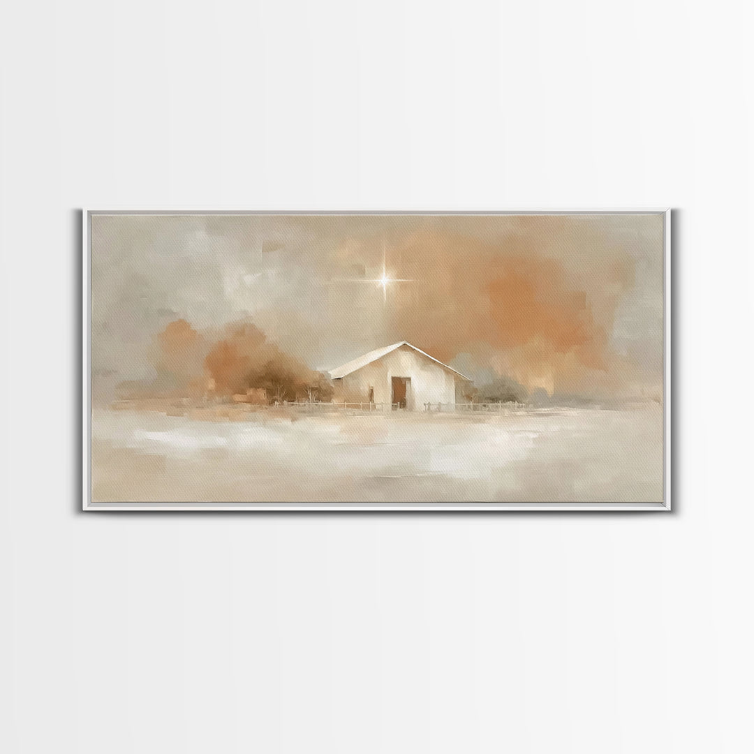 Holy Stillness – Framed Canvas Print – Christian Christmas Art – Subtle Christian Art – Christmas Art Prints – Christian Wall Art – Christi