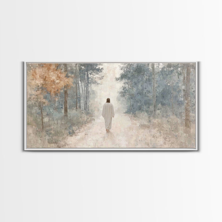 Path of Grace – Framed Canvas Print – Christian Art Print – Jesus Painting – Christian Wall Art – Minimalist Christian Art – Christian Art