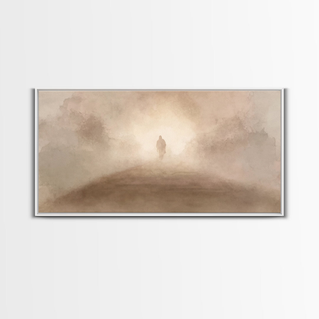 Walk in Light – Framed Canvas Print – Christian Art Canvas – Jesus Art Print – Christian Wall Art – Subtle Christian Art – Modern Christian