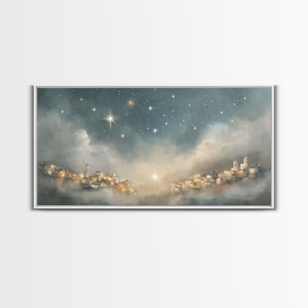 Star of Bethlehem – Framed Canvas Print – Christmas Art – Christian Art Prints – Christian Christmas Art – Christian Wall Art – Minimalist