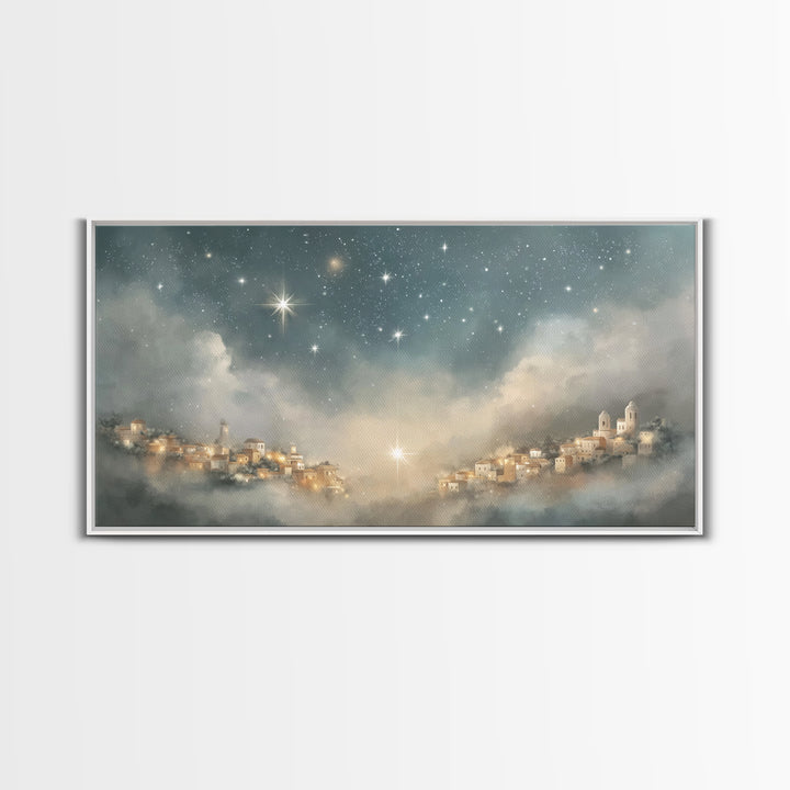 Star of Bethlehem – Framed Canvas Print – Christmas Art – Christian Art Prints – Christian Christmas Art – Christian Wall Art – Minimalist