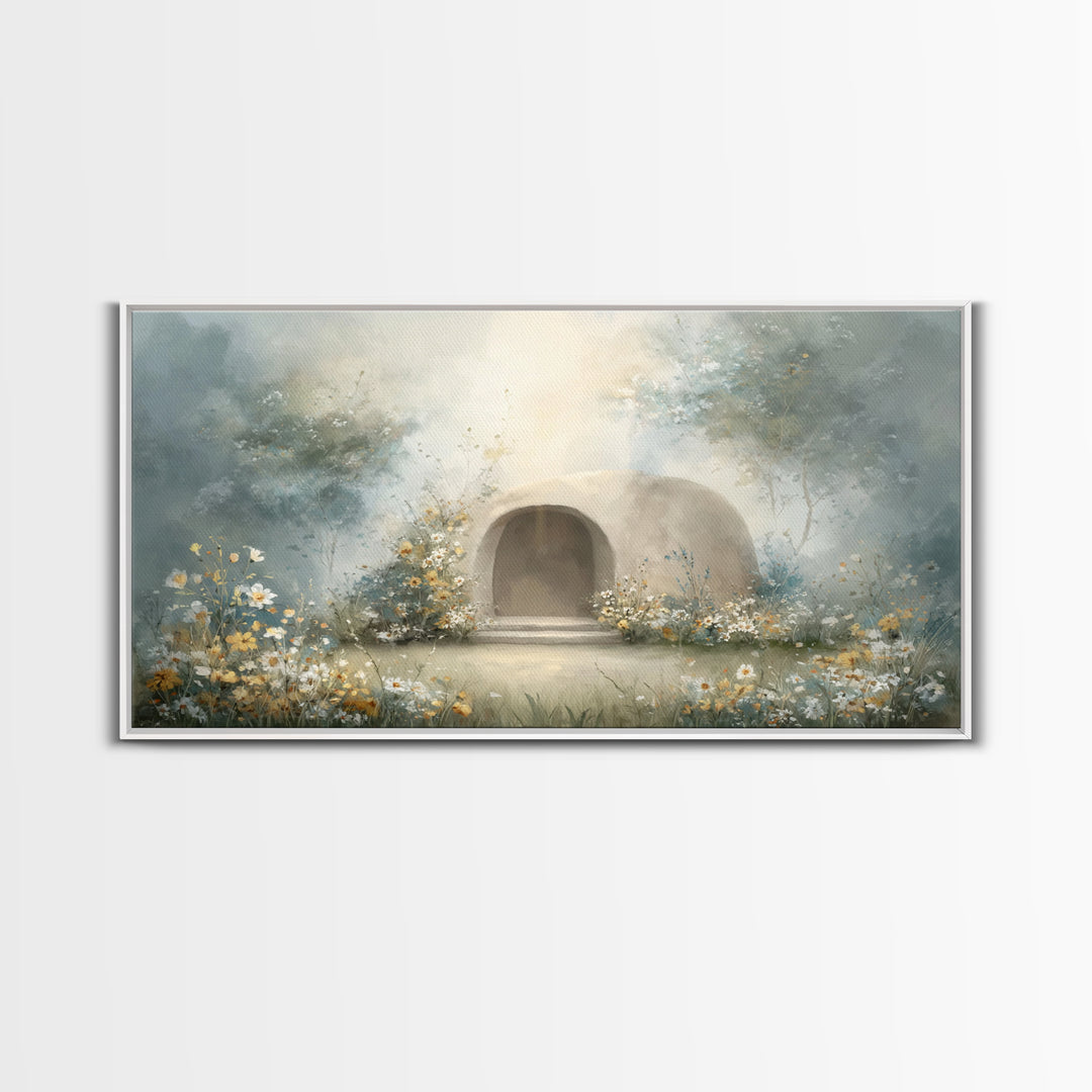 Blooming Sanctuary – Framed Canvas Print – Christian Art – Christian Wall Art – Christian Art Canvas – Christian Decor – Moody Christian Ar