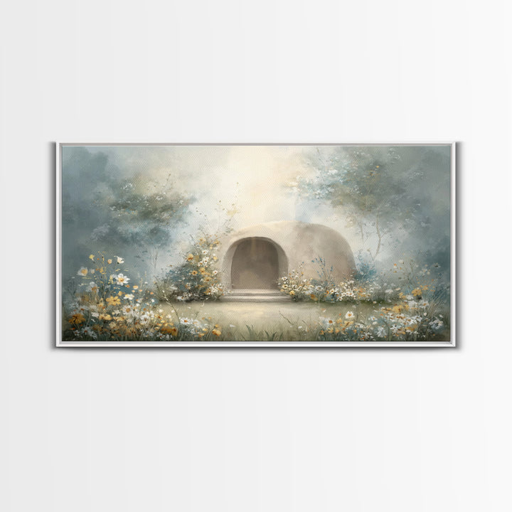 Blooming Sanctuary – Framed Canvas Print – Christian Art – Christian Wall Art – Christian Art Canvas – Christian Decor – Moody Christian Ar