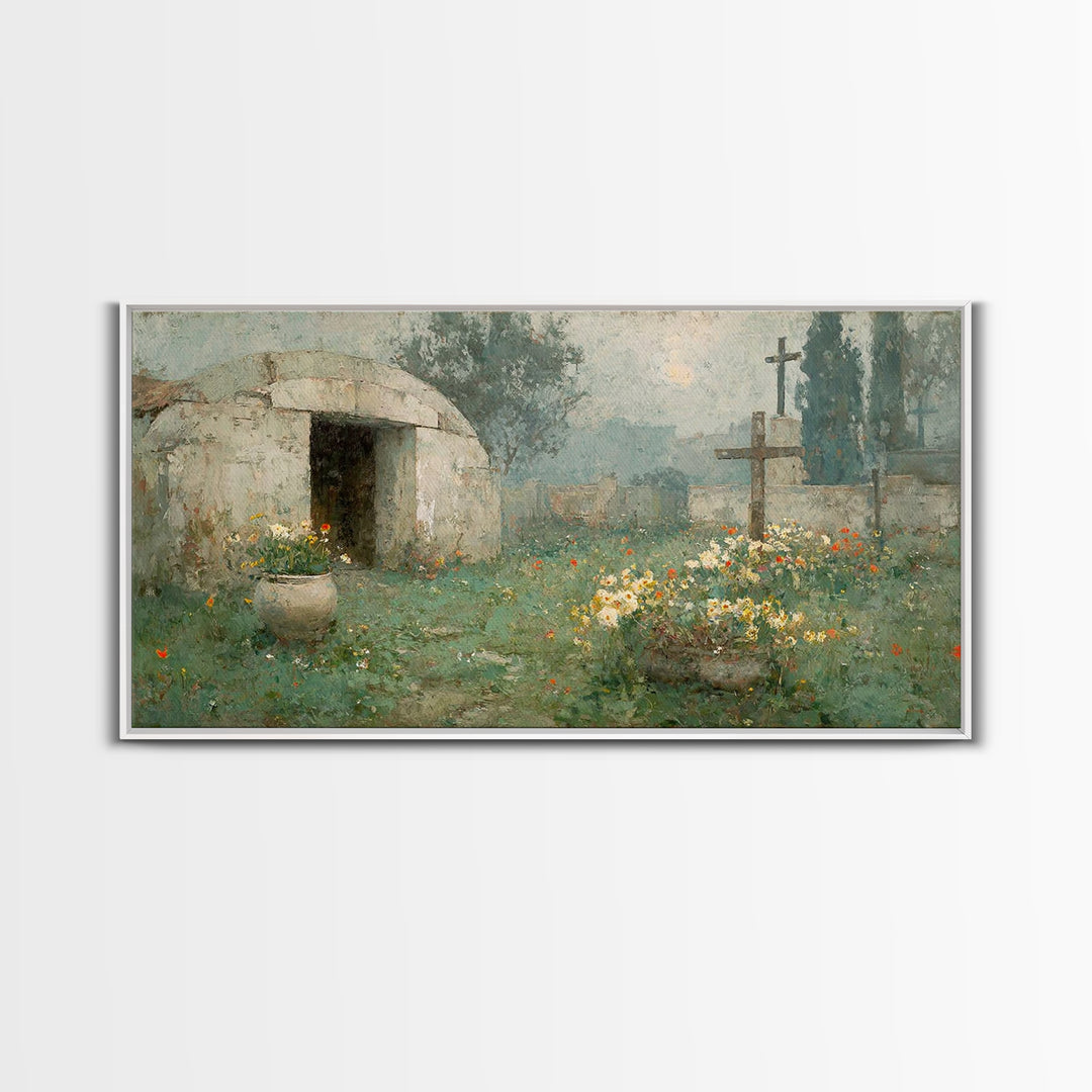 Risen Morning – Framed Canvas Print – Christian Wall Art – Christian Art Canvas – Christian Decor – Christian Art – Modern Christian Art