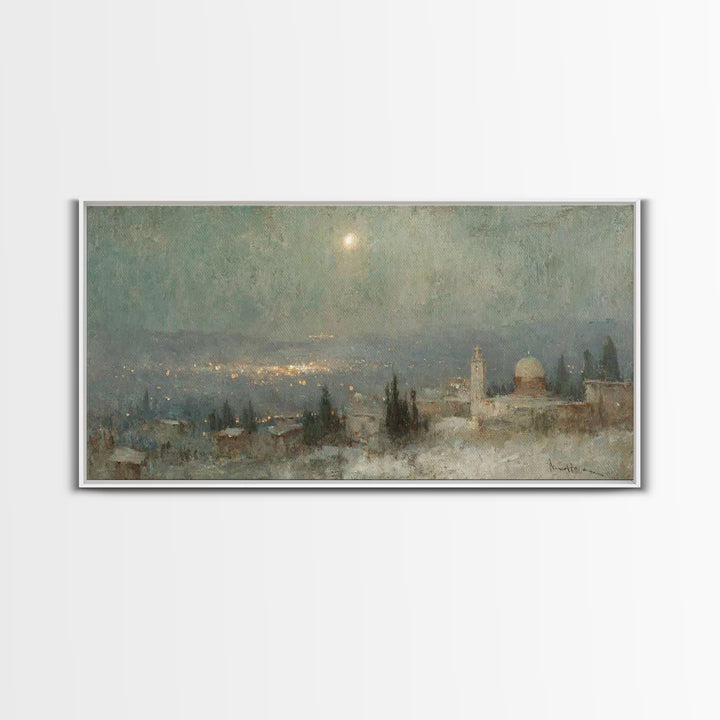 Silent Night Sky | Framed Canvas Print | Christian Art | Christmas Canvas Wall Art | Christian Christmas Art | Subtle Christian Art | Chris
