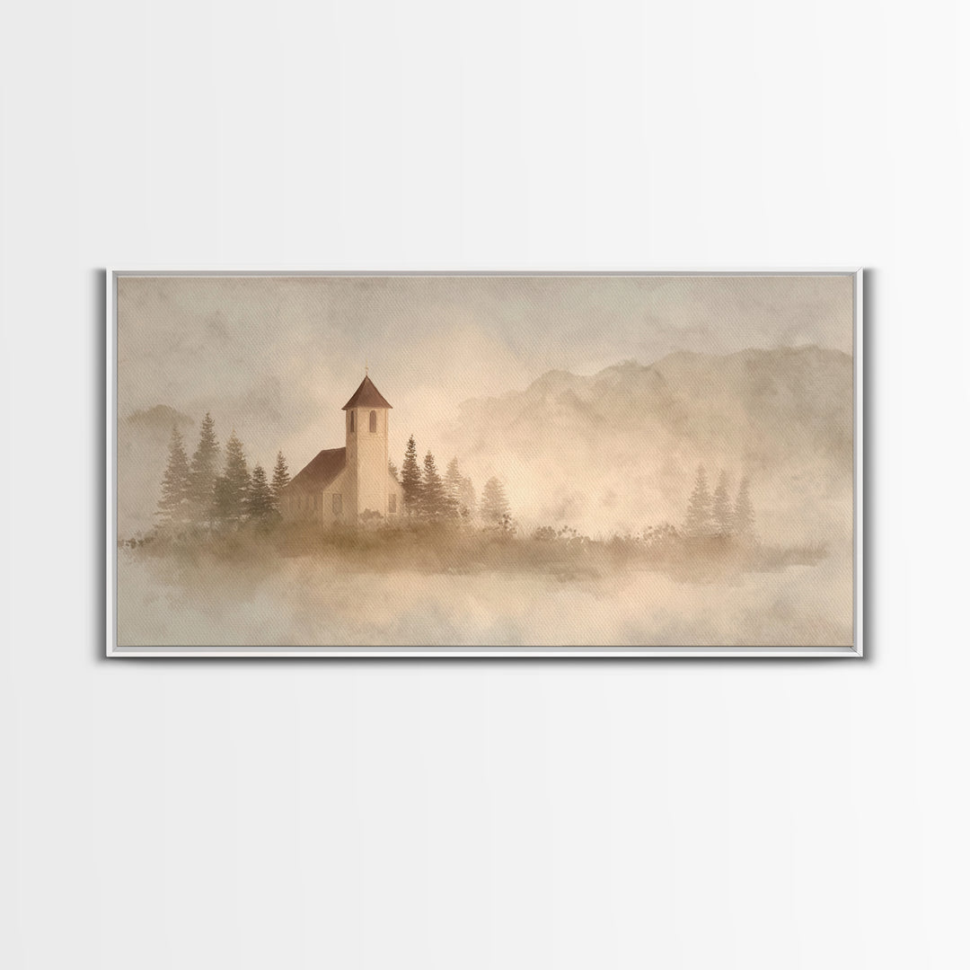 Silent Chapel Haven | Framed Canvas Print | Christian Wall Art | Christian Art Canvas | Christian Art | Christian Painting | Christian Gift