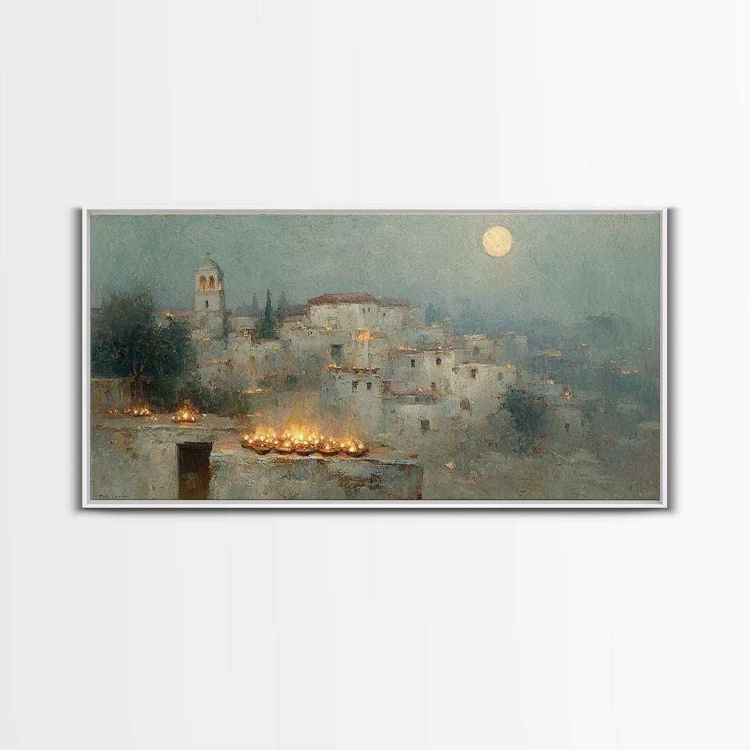 City Of Light – Framed Canvas Print – Christian Wall Art – Christmas Canvas Wall Art – Christian Christmas Art – Christian Decor – Jesus Ar