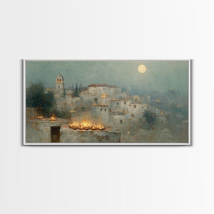 City Of Light – Framed Canvas Print – Christian Wall Art – Christmas Canvas Wall Art – Christian Christmas Art – Christian Decor – Jesus Ar