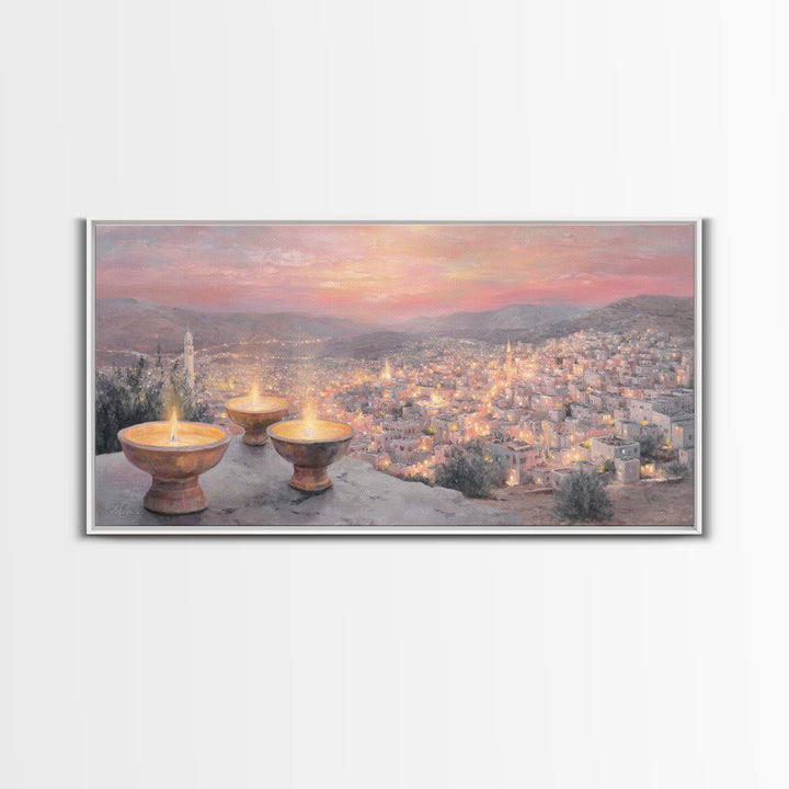Starry Dwelling – Framed Canvas Print – Christian Wall Art – Christian Art Canvas – Christian Christmas Art – Christian Gift – Jesus Wall A